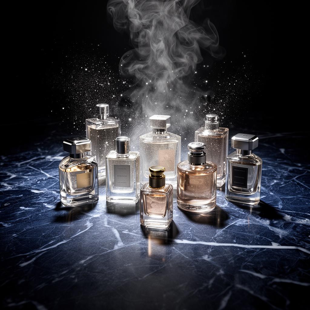 Composición de frascos de perfume premium